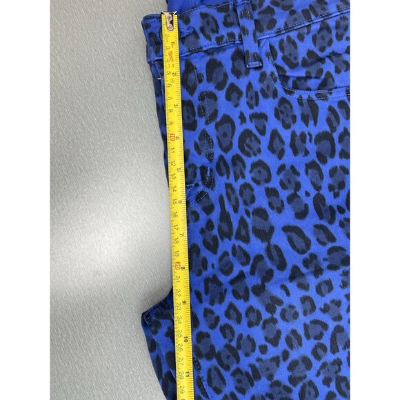 J BRAND  Blue Royal Jaguar Print Mid Rise Crop Ankle Skinny Jeans Size 28" - Picture 12 of 16